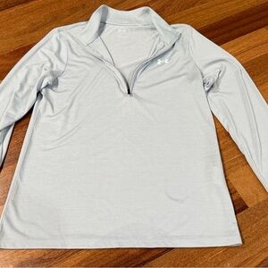 Women’s Under Armour quarter zip pale blue Athletic Pullover size XS. Like new